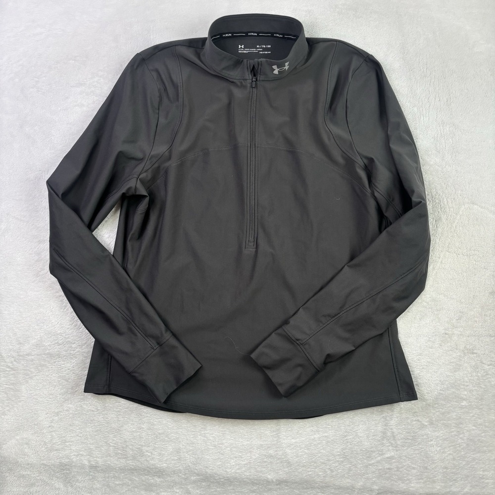 Under Armour Run HeatGear Grey 1/4 Zip LS Activewear Sweatshirt Women's XL